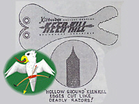 Schon in den 1960er Jahren war der Kittredge-Sharpener mit runden Hartmetall-Plättchen ausgerüstet. Die als Hohlschliff erzeugte Schärfe wurde als überragend in der Werbung herausgestellt. Das Hinterende diente zum Aushebeln von Bhds aus Holz etc. Heute ist er ein gesuchtes Sammlerstück und es wird momentan von Terry Green über einen Kleinserienachbau nachgedacht.    © Falk 2006