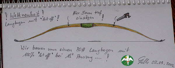 © Falk 2002 - how to do a 80# English Longbow with 100% "let-off" at 18"