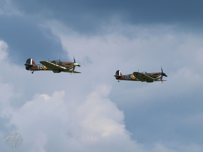Hurricane and Spitfire over Duxford    © Falk 2010