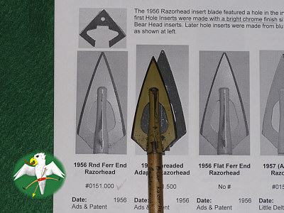 "the book" is easy to work with. Here you see how a 1956 Bear Razorhead is compared with corresponding pics; from the 1. Ed.   © Falk 2005